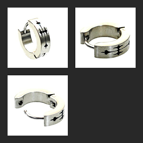 ピアス フープピアス リングピアス ゴシッククロス 十字架 13mm サージカルステンレス 片耳売り メンズアクセサリー/レディースアクセサリー イヤリングの商品画像 2