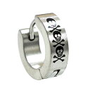 ピアス フープピアス リングピアストリプルドクロ ガイコツ 13mm サージカルステンレス 片耳売り メンズアクセサリー/レディースアクセサリー イヤリング
