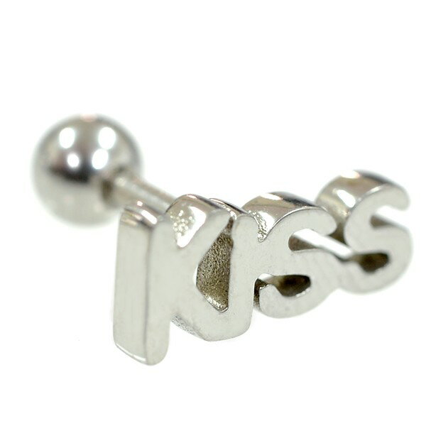 KISS ロゴバーベル ストレートバーベル/軟骨ピアス【16G】サージカルステンレス316L（ボディピアス/ボディーピアス）16ゲージ/1.2mm