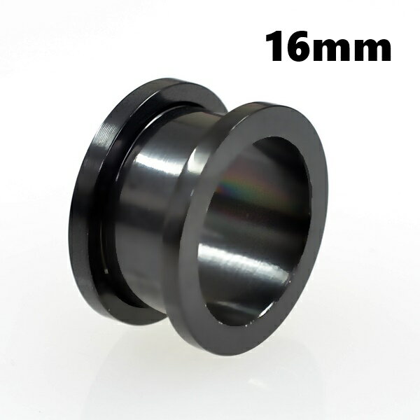 ボディピアス ブラックカラー フレッシュトンネル サージカルステンレス 16mm ボディーピアス