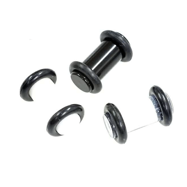 ボディピアス 透明ピアス 透明 アクリル プラグ 4G 5mm ブラック ホワイト ホールピアスピアス ボディーピアス ボディピ ピアス 最高級仕上げ