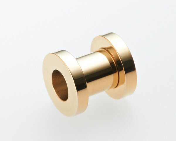 ボディピアス 0G フレッシュトンネル サージカルステンレス 316L ゴールドカラー ボディーピアス