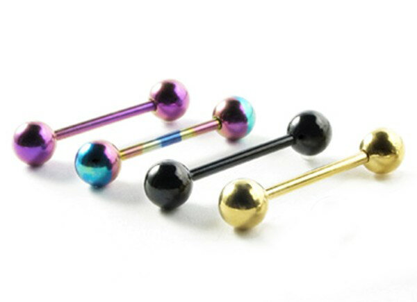 ストレートバーベル サージカルステンレス316L【14G】内径16mm×ボール6mm(ボディピアス/ボディーピアス)