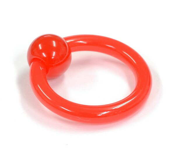 UVアクリル キャプティブビーズリング フレッシュレッド 【8G】片耳1個売り(ボディピアス/ボディーピアス)UV アクリル イヤーロブ インナーコンク アンチトラガス ダイス CBR クローズ ビーズ リング BCR サークルリング 8ゲージ/3mm