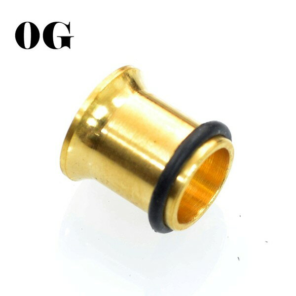 ボディピアス 0G 8mm シングルフレアアイレット ゴールド サージカルステンレス ボディーピアス