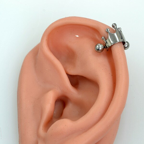 ボディピアス イヤーカフ 王冠 クラウン ストレートバーベル 16G ボディーピアス