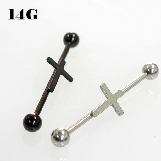 1000円 ボディピアス 14G インダストリアル クロス 十字架 サージカルステンレス ヘリックスピアス ボディピアス 軟骨ピアス シングルピアス 14ゲージ・1.6mm 1000円 ボディピアス 14G インダストリアル クロス 十字架 サージカルステンレス ヘリックスピアス ボディピアス 軟骨ピアス シングルピアス 14ゲージ・1.6mm