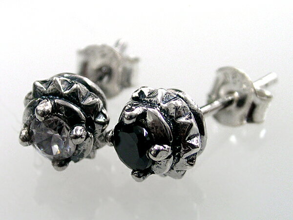 樂天商城 - ジルコニア スタッズドラム スタッドピアス【シルバー925】（シルバーピアス/片耳メンズピアス/メンズアクセサリー）