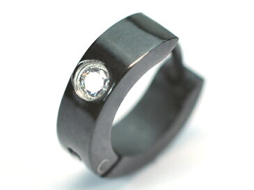 【ステンピアス10mm 】【キュービックジルコニア 】ステンレスフープ/ピアス/片耳ピアス/メンズアクセサリー/レディースアクセサリー/イヤリング