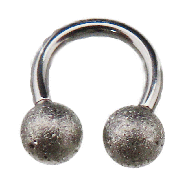 ボディピアス 16G 1.2mm サーキュラーバーベル ラメ グリッターボール サージカルステンレス