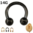 ボディピアス サーキュラーバーベル 14G サージカルステンレス ボディーピアス 内径8m ボール径4mm 1個売り(4)