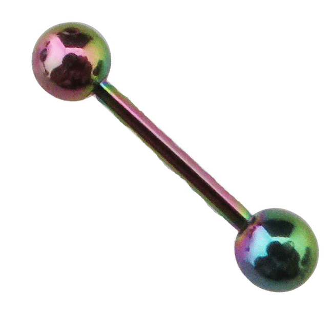 ボディピアス 16G 1.2mm ストレートバーベル レインボーカラー サージカルステンレス