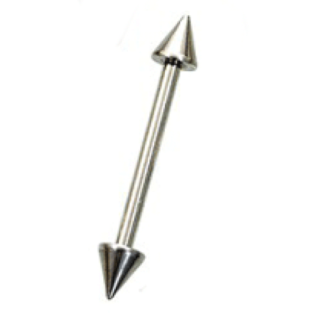 ボディピアス 16G 1.2mm スパイク ストレートバーベル シルバーカラー サージカルステンレス