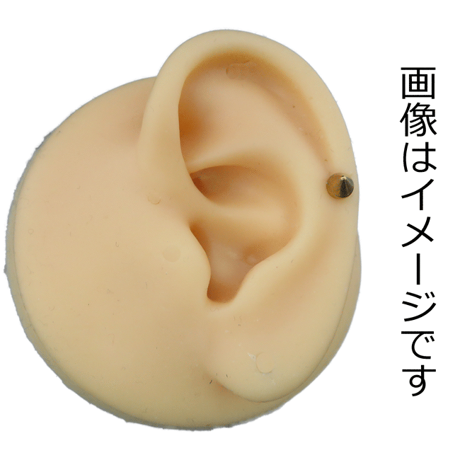 ボディピアス 16G 1.2mm スパイク ストレートバーベル ゴールドカラー サージカル...