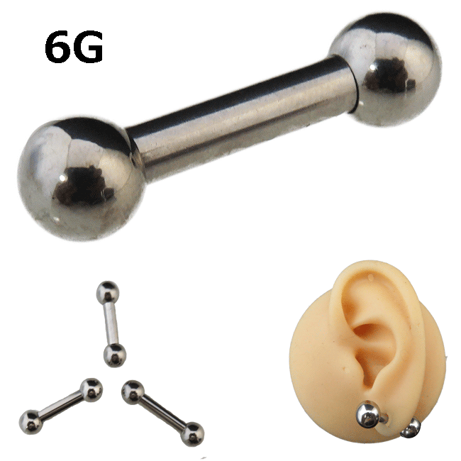 ボディピアス ストレートバーベル 6G 4mm 316Lサージカルステンレス ボディーピアス 高級素材高級仕上げ
