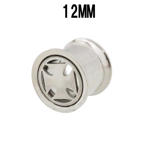 ボディピアス 12mm ダブルフレアアイレット アイアンクロス クロス 十字架 サージカルステンレス316L ..