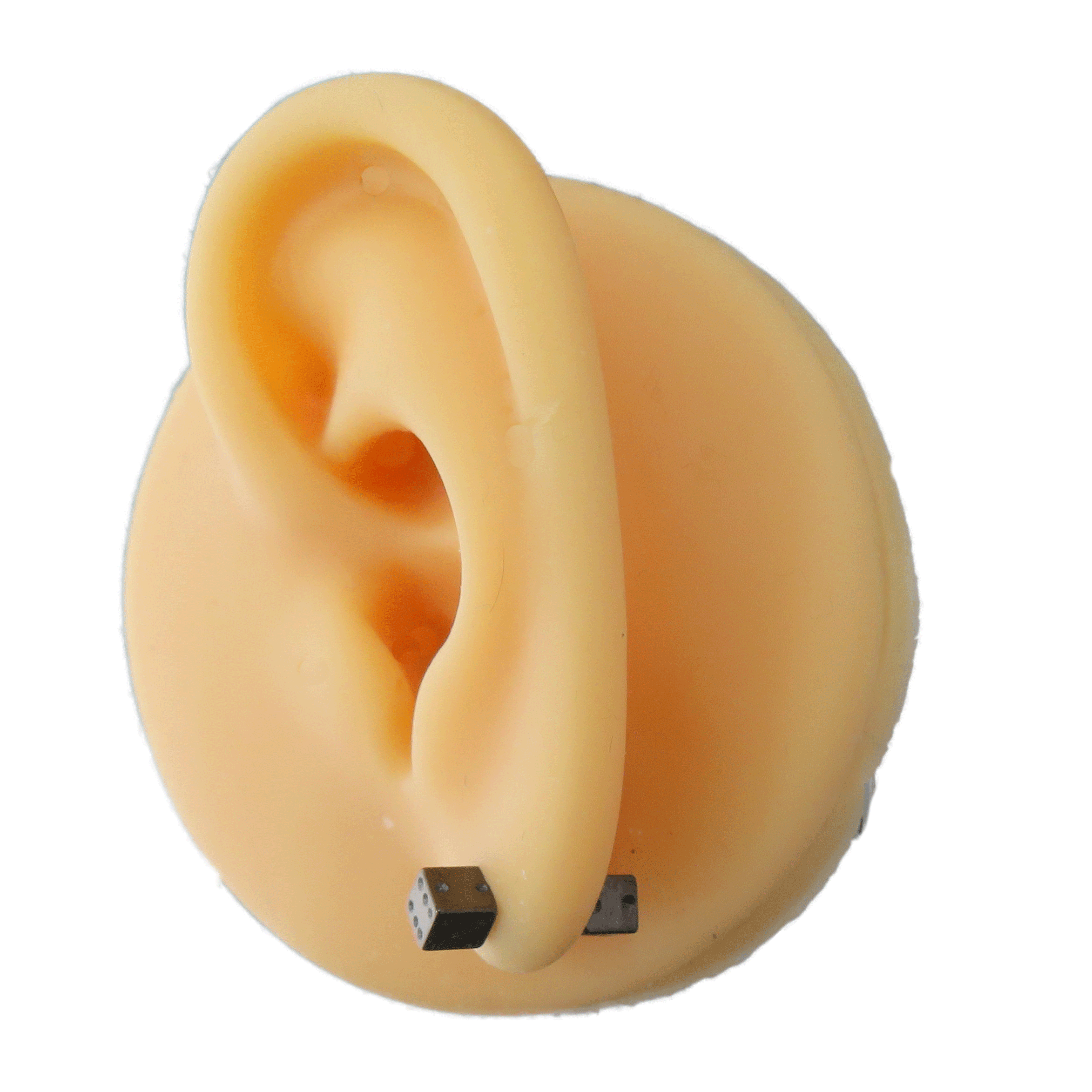 ボディピアス サイコロ フェイクプラグ ストレートバーベル 16G 1.2mm ヘッド4mm シングルピアス 軟骨ピアス 片耳売り