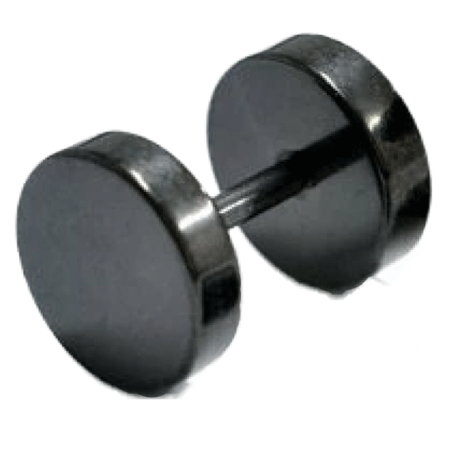 ボディピアス ストレートバーベル ブ フエイク プレート型 ラックカラー 16G シングルピアス 軟骨ピアス 片耳売り