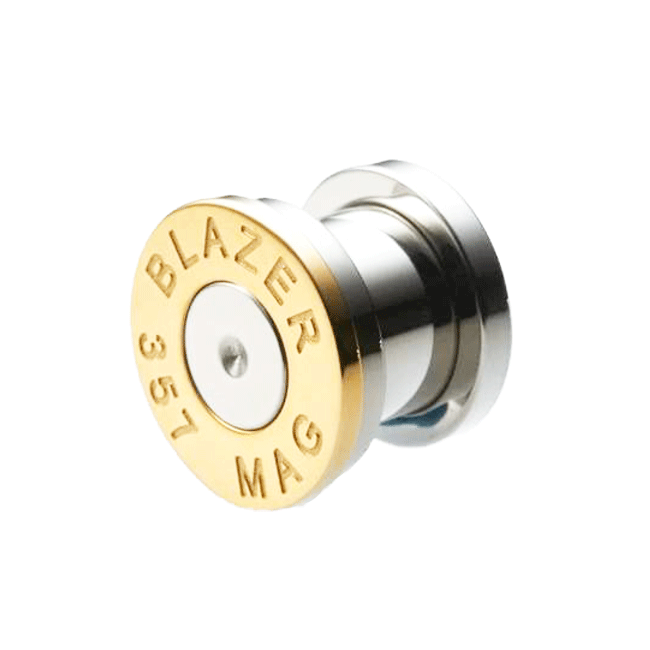 ボディピアス フレッシュトンネル サージカルステンレス マグナム弾 316L 0G ボディーピアス