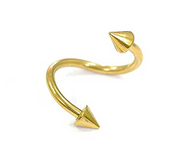 ボディピアス スパイラルバーベル スパイク サージカルステンレス 16G 内径約8mm コーン径約3mm へそピアス 軟骨ピアス ヘリックス 口ピアス ボディピアス ボディーピアス 16ゲージ 1.2mm