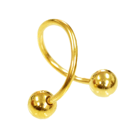 スパイラルバーベル ゴールド サージカルステンレス【16G】へそピアス/軟骨ピアス/ヘリックス/口ピアス・ボディピアス/ボディーピアス/16ゲージ/1.2mm スパイラルバーベル ゴールド サージカルステンレス【16G】へそピアス/軟骨ピアス/ヘリックス/口ピアス・ボディピアス/ボディーピアス/16ゲージ/1.2mm
