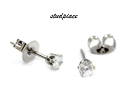 ステンレスピアス ジルコニアピアス 3mm CZ キュービックジルコニア ピアス ピアスステンレス ペア売り両耳分セット シンプルピアス