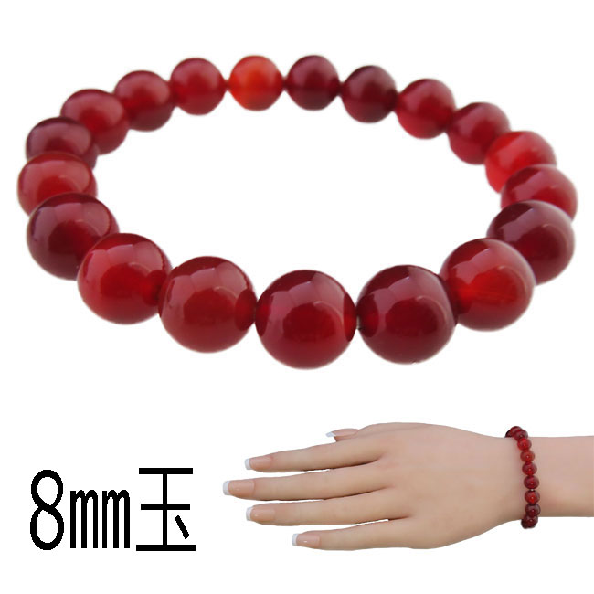 パワーストーン 天然石 赤メノウ レッドアゲート ラウンドビーズ ブレスレット 8mm 赤瑪瑙 オーダーメ..