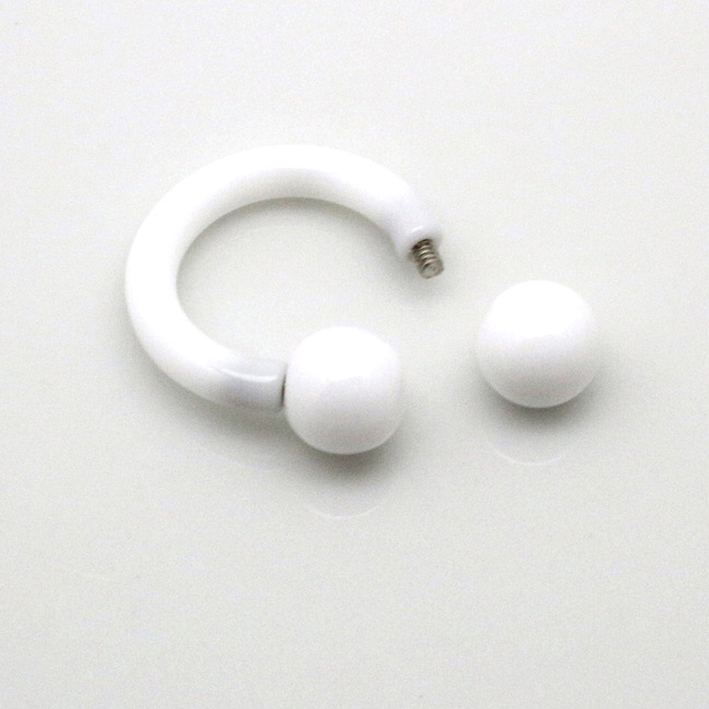 ボディピアス サーキュラーバーベル アクリル 8G 約3mm ヘリックス 耳ピアス 軟骨...