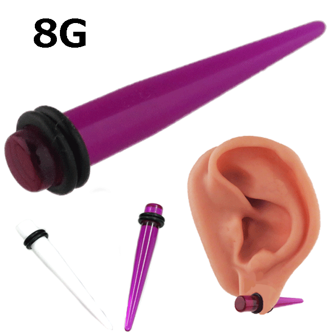ボディピアス 透明ピアス アクリル 拡張器 エキスパンダー 8G UVアクリル インサーションピン インサート ニードル