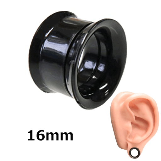 ボディピアス 16mm アクリル ダブルフレアアイレット ネジ式 ブラックピアス シークレットピアス ボディーピアス ボディピ ピアス 片耳1個売り ボディピアス 16mm アクリル ダブルフレアアイレット ネジ式 ブラックピアス シークレットピアス ボディーピアス ボディピ ピアス 片耳1個売り