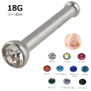 鼻ピアス 18G ジュエル ノーズスタッド ハナピアス 鼻ピ はなピアス 1mm 石2mmCZ ボディピアス ボディーピアス
