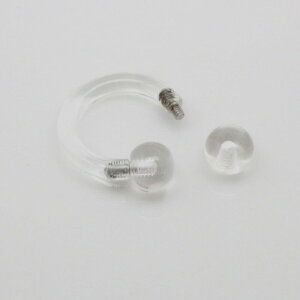 ボディピアス サーキュラーバーベル アクリル 8G 約3mm ヘリックス 耳ピアス 軟骨...