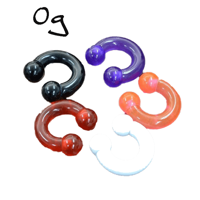 サーキュラーバーベル　アクリル【0G】（ボディピアス/ボディーピアス）リップ/ヘリックス/耳ピアス/軟骨ピアス0ゲージ/8mm　片耳一個売り