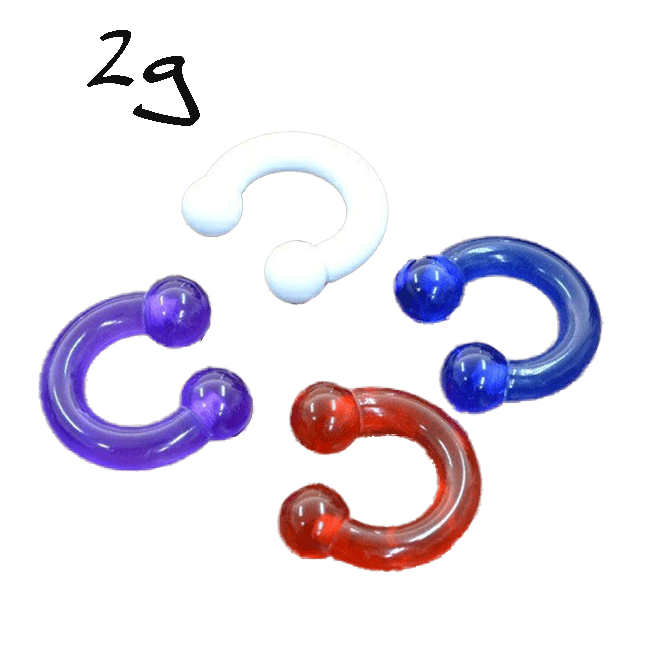 ボディピアス 2G 6mm サーキュラーバーベル アクリル ボディーピアス リップ ヘリックス 耳ピアス 軟骨ピアス 2ゲージ 6mm