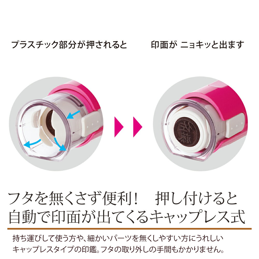 キャップレス9ディズニー メールオーダー式 l 印鑑 かわいい ネーム印 ナースグッ...