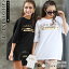 【メール便 トップス tシャツ カットソー 半袖 ビッグシルエット ビッグt ロゴ ゴールド 韓国 カジュアル 黒 白 夏 ギャル レディース ファッション ギャル服 ブラッククイーン】BLACKQUEEN ロゴプリント Tシャツ【gal TOPS_T かんな 藤木そら oem reco】