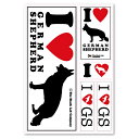 <ジャーマンシェパード>I Love ステッカー