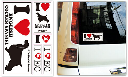 ＜イングリッシュコッカー＞I Love ステッカー
