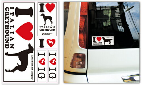 ＜イタリアングレーハウンド＞I Love ステッカー