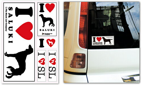 ＜サルーキ＞I Love ステッカー 2