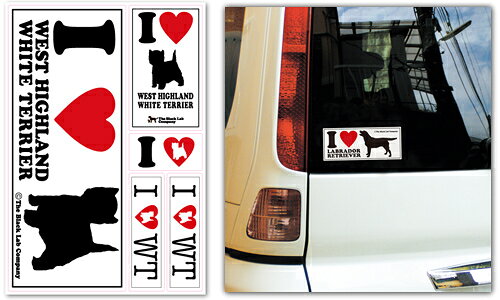 ＜ウェスティー＞I Love ステッカー