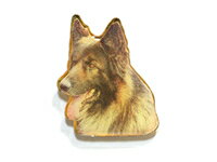 ＜ジャーマンシェパード顔2（長毛）＞オデルピンバッヂ