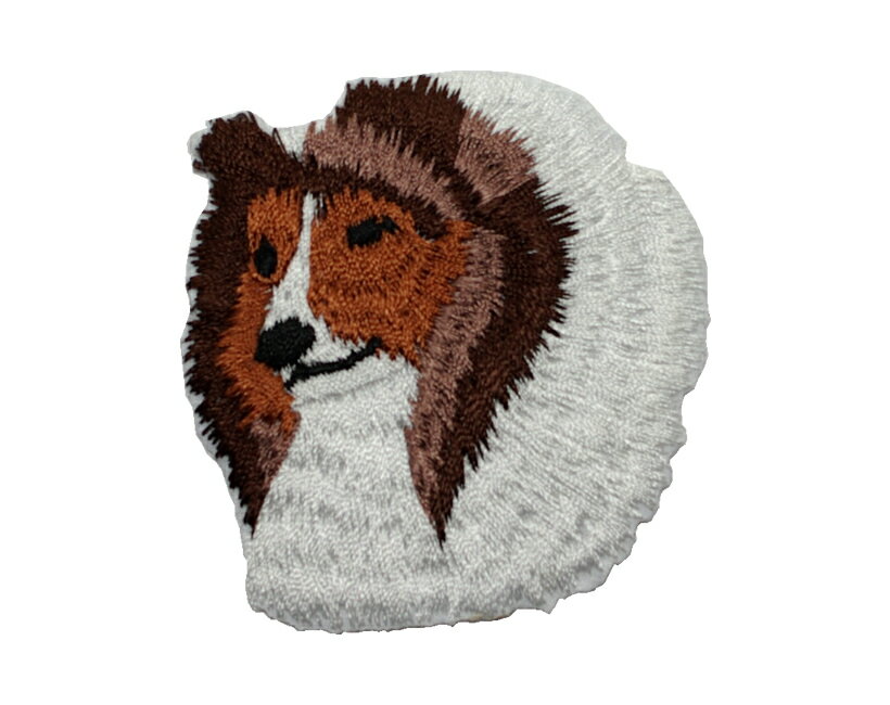 ブリード刺繍ワッペン/シェルティー（顔/やや左）