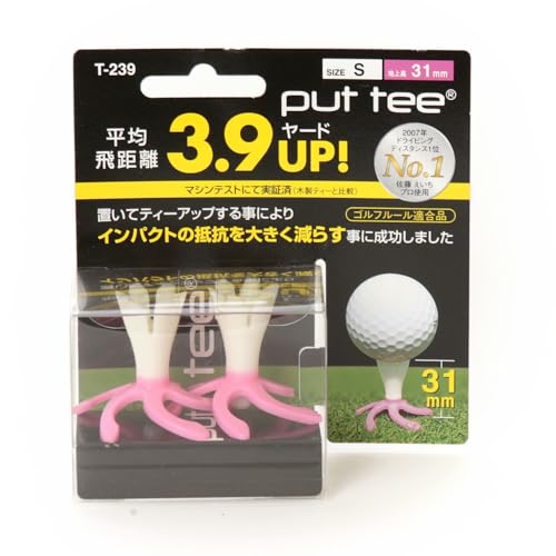 ピンク/S（ピンク）/T239・パッケージ個数:1・原産国:日本・その他アパレル特徴:31mm~33mm・性別:男性/女性ティーグラウンドに置くだけの簡単ティーアップ。置いてティーアップする事により、インパクトの抵抗を大きく減らす事に成功しました。ゴルフルール適合品。 サイズ:31mm~33mm