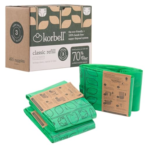 日本育児 Korbell おむつポットECO 取替ロール 8m巻き 3Pセット 無臭 適度な長さで...