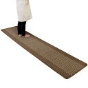 オカ(OKA) 優踏生洗いやすい キッチンマット 約60cm×300cm ブラウン ( 洗える 軽量 滑り止め クッション )