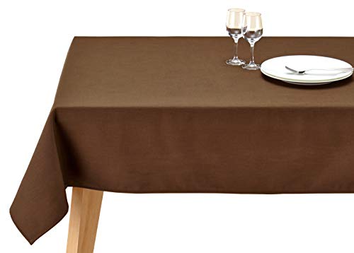 ブルーミング中西 テーブルクロス デリシャスカラー (コーヒー (こげ茶) / 130×170cm) 4人用 撥水 長方形 無地 洗濯機で洗える