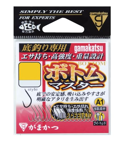 乐天商城 - がまかつ(Gamakatsu) シングルフック A1 ボトムマスター 白 5号 17本 68389