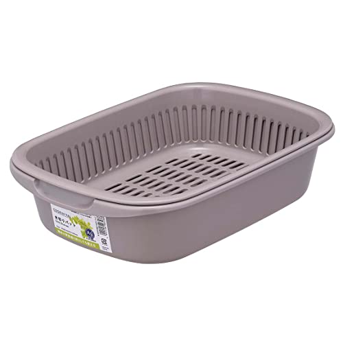 岩崎工業 水切りカゴ ベージュグレイ 幅26×奥行37.5×高さ9.5cm K-1657 BG 日本製