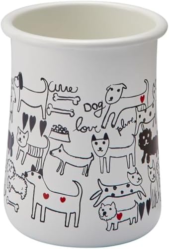 豊琺瑯 plune カトラリースタンド モノトーンドッグ サイズ：約W9.3 D9.3 H12 PKS-104